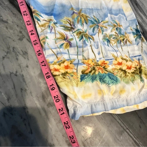 Kahala Hawaii Tropical Print Wide Leg Capri Pants 10 - Picture 6 of 7